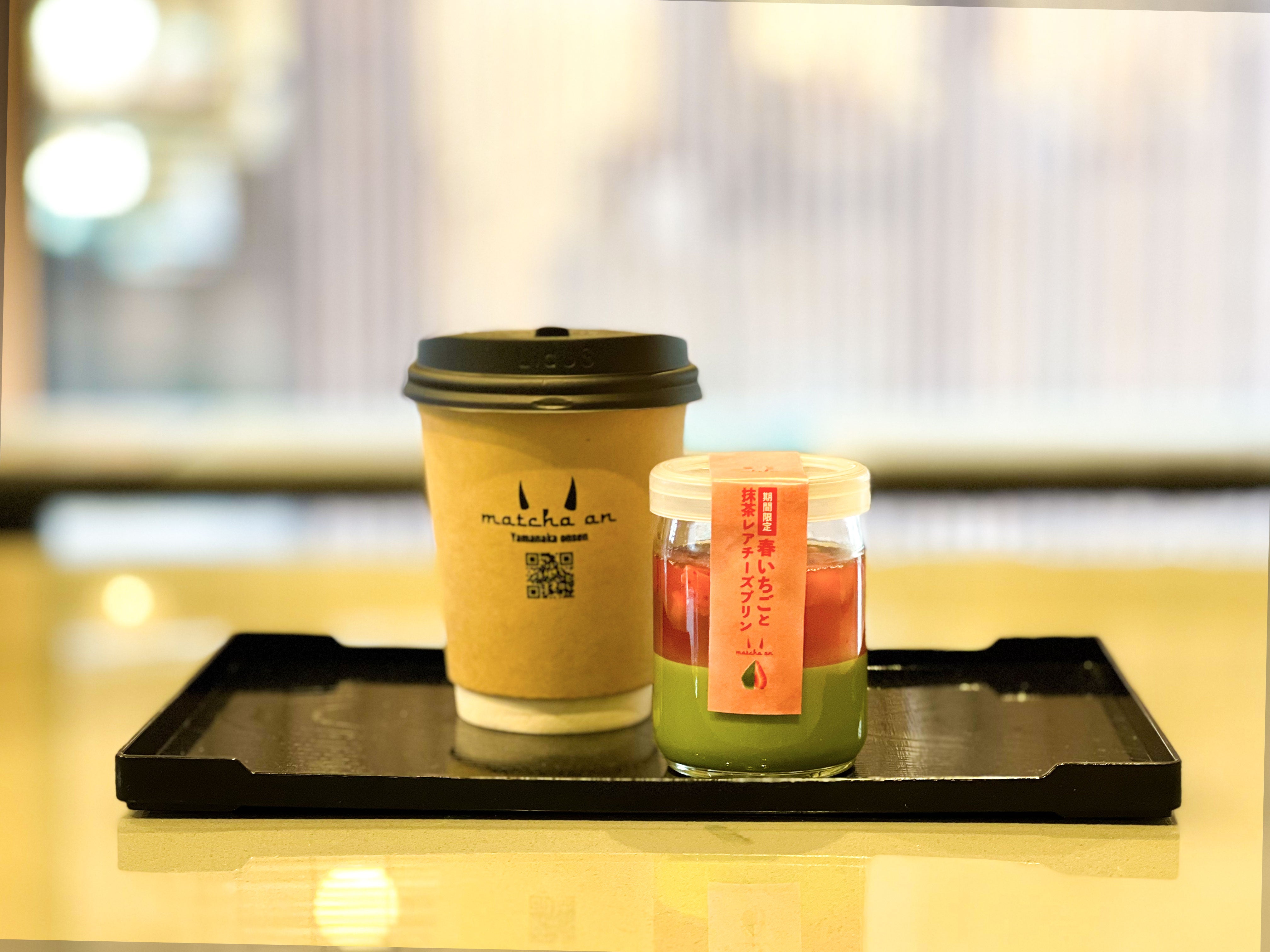 抹茶庵の春いちごと抹茶レアチーズプリン
