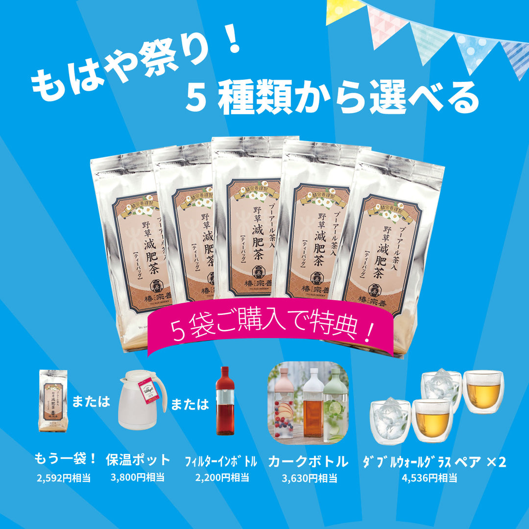 8月1日よりカイモンPt5倍！野草減肥茶＆ダブルウォールグラスキャンペーンスタート！