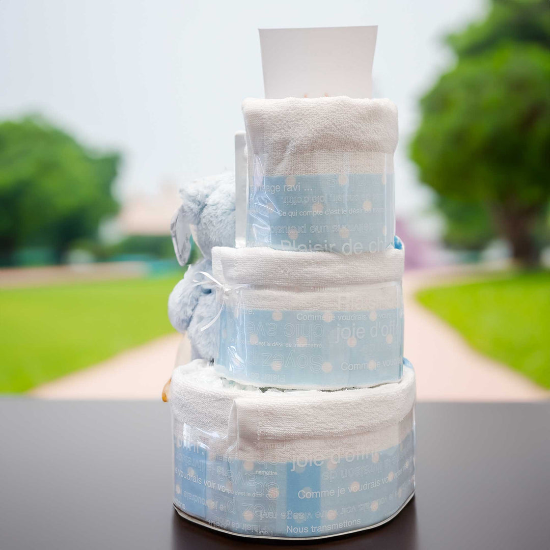 Classical Diaper Cake マイファーストテディ(ブルー)