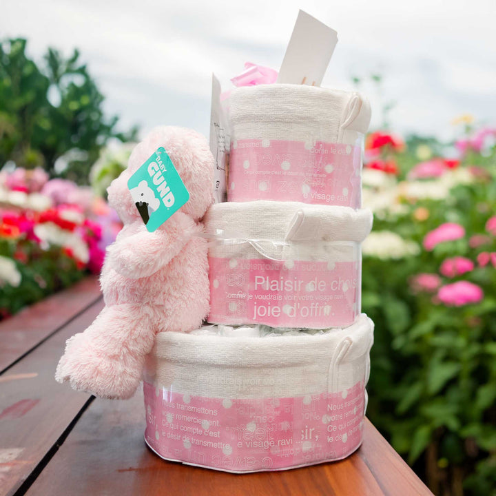 Classical Diaper Cake マイファーストテディ(ピンク)