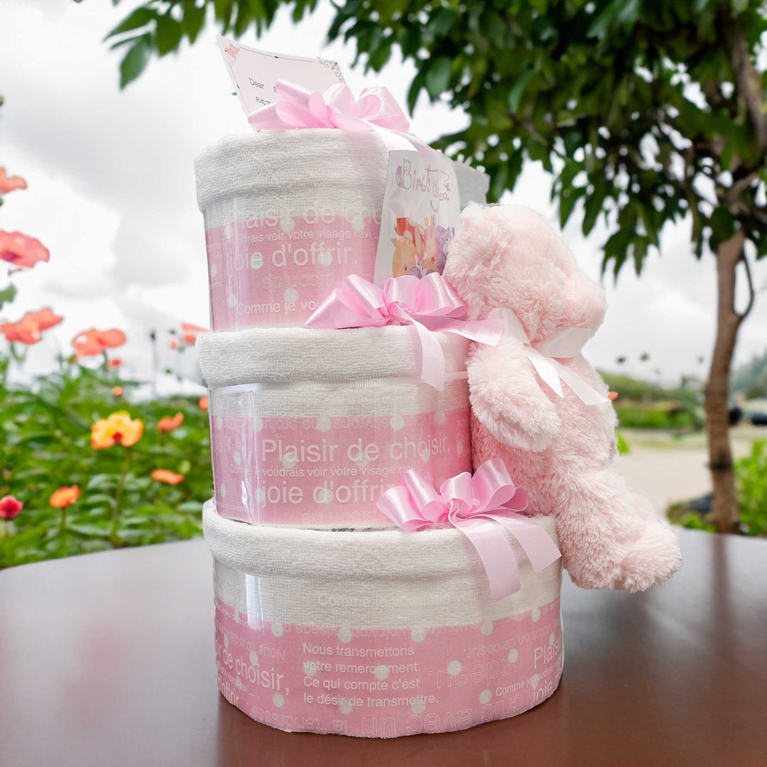 Classical Diaper Cake マイファーストテディ(ピンク)