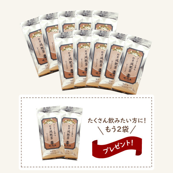 【セットでお得】プーアール茶入野草減肥茶10本セット+お茶現品2本